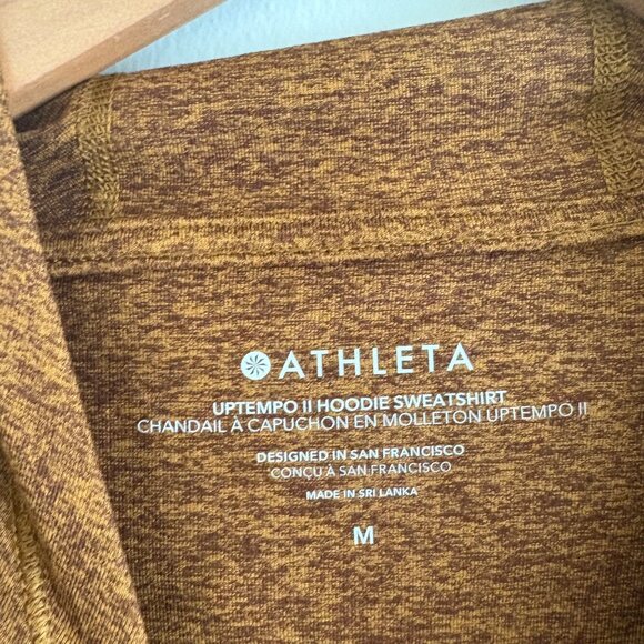 Athleta Athletic Uptempo II Hoodie Sweatshirt Heathered Brown Size M - Picture 8 of 10